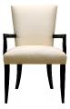 Masque de femme contemporary dinning chair with arm Black lacquered &amp; ivory silk and Clear crystal - Lalique